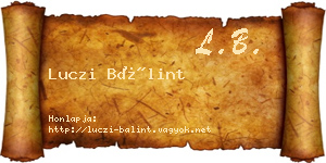 Luczi Bálint névjegykártya