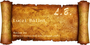 Luczi Bálint névjegykártya